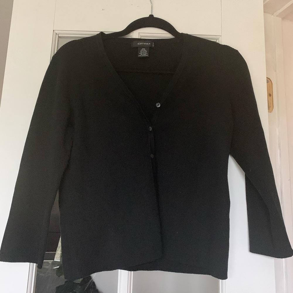 Black Textured Cardigan NWOT